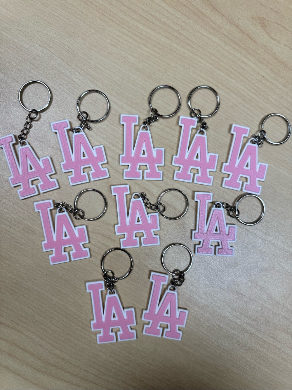 LA Pink & White Keychains - 2 in set